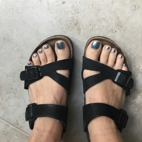 Birkenstock Shoes - Birkenstock sandals black suede leather